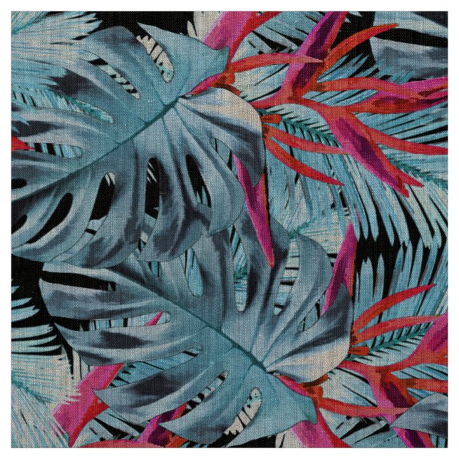 Tropical plants 1 . fabric (Swatch)