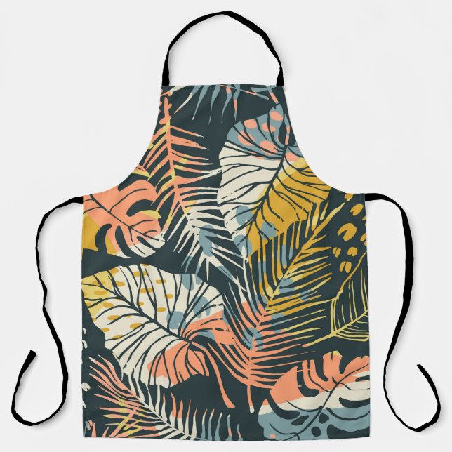 Tropical plants: abstract artistic pattern. apron (Front)
