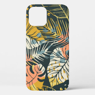 Tropical plants: abstract artistic pattern. iPhone 12 case