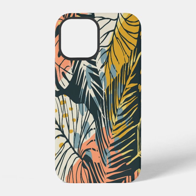 Tropical plants: abstract artistic pattern. iPhone case (Back)
