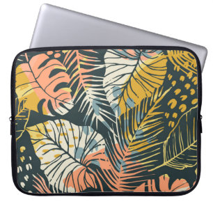 Tropical plants: abstract artistic pattern. laptop sleeve