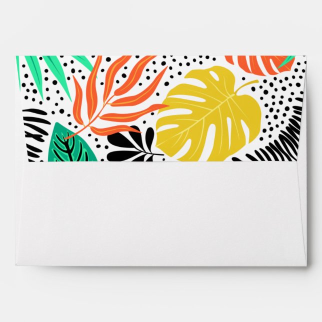 Tropical Plants and Dots Envelope (Back (Top Flap))
