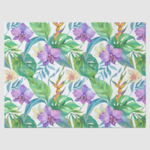 Tropical plants and flowers pattern tissue paper