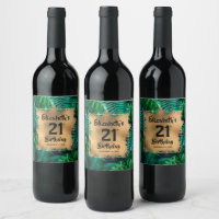 Tropical Plants Gold 21st Birthday Personalised