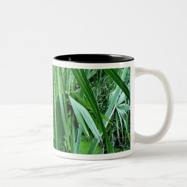 Tropical plants in salt pond Two-Tone coffee mug (Right)
