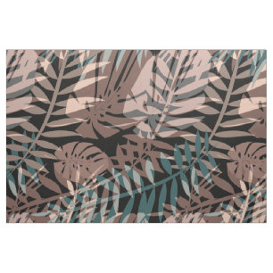 Tropical plants jungle tropics beige leaves fabric