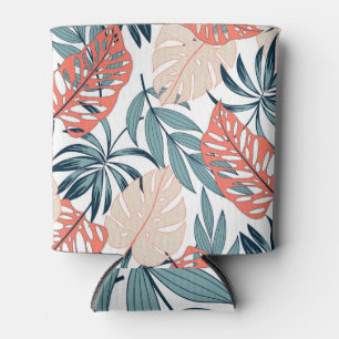 Tropical Plants Leaves Fashion Print Can Cooler