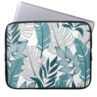 Tropical Plants Leaves Vintage Wallpaper. Laptop Sleeve
