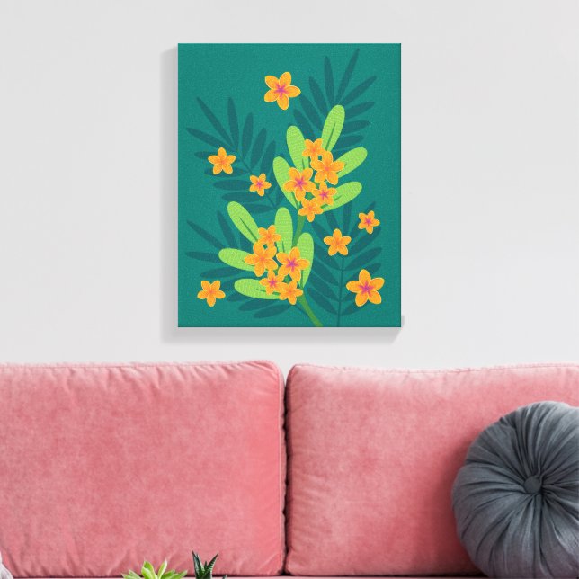Tropical Plumeria Art Canvas Print (Insitu(LivingRoom))