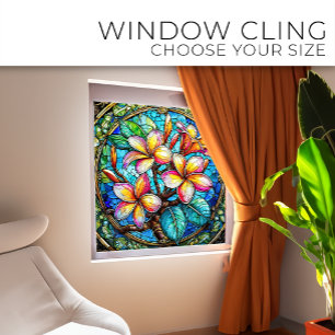 Tropical plumeria bunch Stained glass art