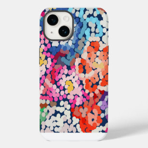 Tropical Plumeria Dotted Spotted Flowers Abstract iPhone 14 Case