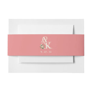 Tropical Plumeria & Flamingo Lily Belly Band Invitation Belly Band