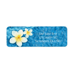 Tropical Plumeria Flower Blue Summer Invitation