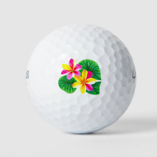 Tropical Plumeria Flowers Golf Balls