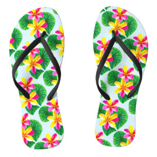 Tropical Plumeria Flowers Jandals