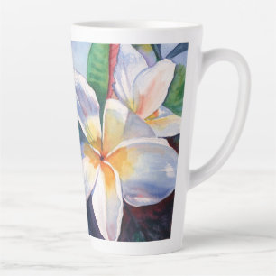 Tropical Plumeria Flowers Latte Mug
