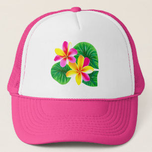 Tropical Plumeria Flowers Trucker Hat