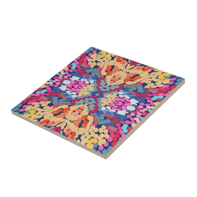 Tropical Plumeria Spotted Flowers Tile Pattern  (Side)