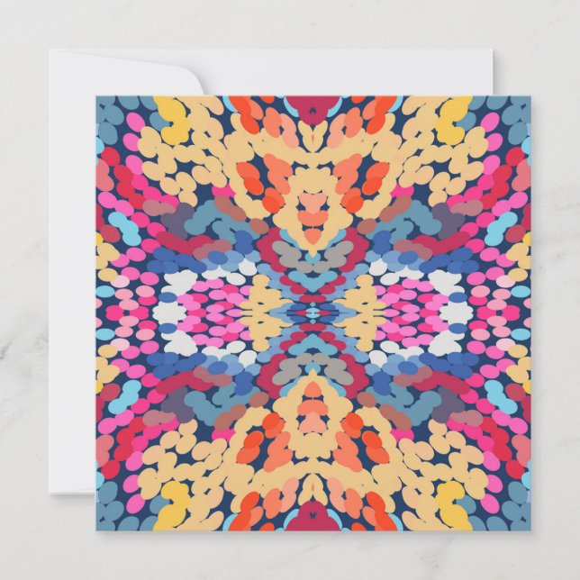 Tropical Plumeria Spotted Flowers Tile Pattern Holiday Card (Front)