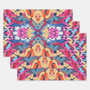 Tropical Plumeria Spotted Flowers Tile Pattern Wrapping Paper Sheet
