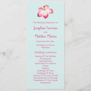 Tropical Plumeria Wedding Programs Programme