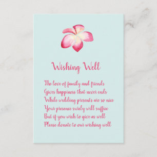 Tropical Plumeria Wedding Wishing Well Cards