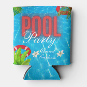 Tropical Pool Party   Summer Birthday  Can Cooler