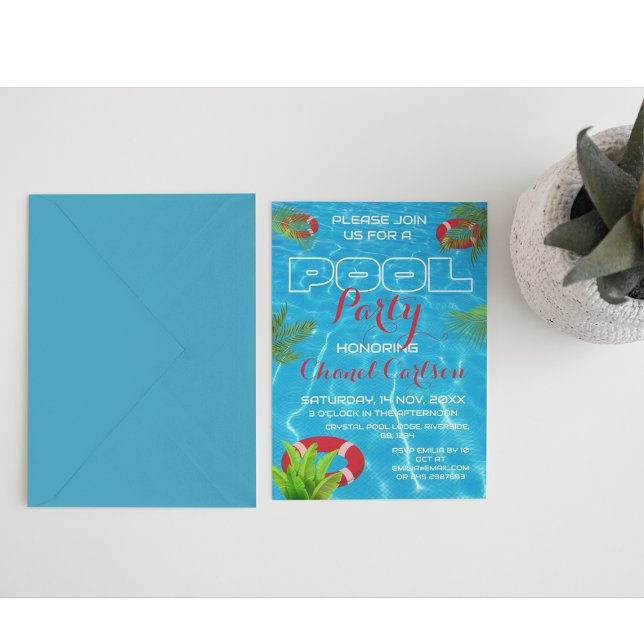 Tropical Pool Party | Summer Birthday Invitation (Creator Uploaded)