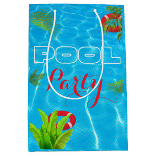 Tropical Pool Party Summer Birthday Medium Gift Bag