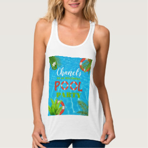 Tropical Pool Party   Summer Birthday  Singlet