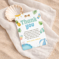 Tropical Pool Party Watercolor Thank You