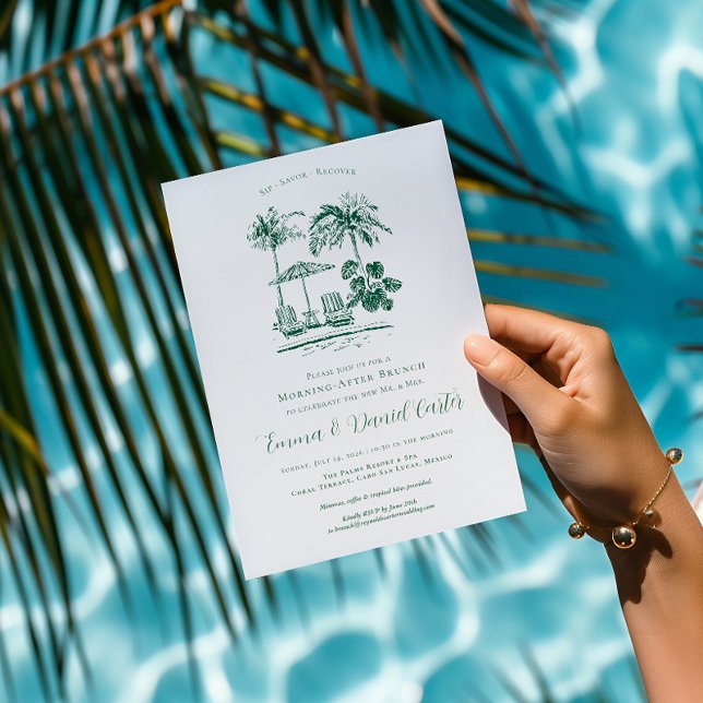 Tropical Poolside | Morning After Wedding Brunch Invitation (Creator Uploaded)