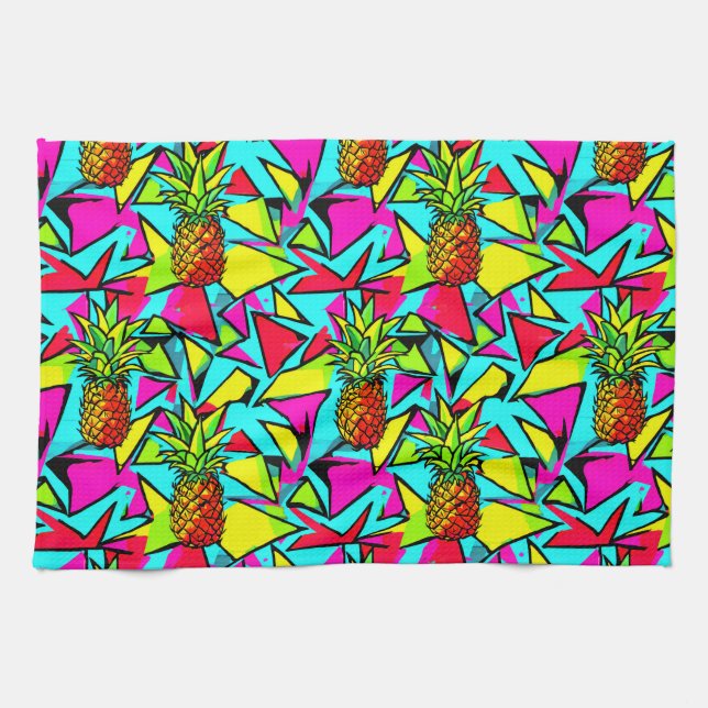 Tropical Pop Pineapple Tea Towel (Horizontal)