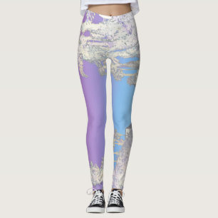 Tropical Positive Vibes Palm Tree Leaves Leggings