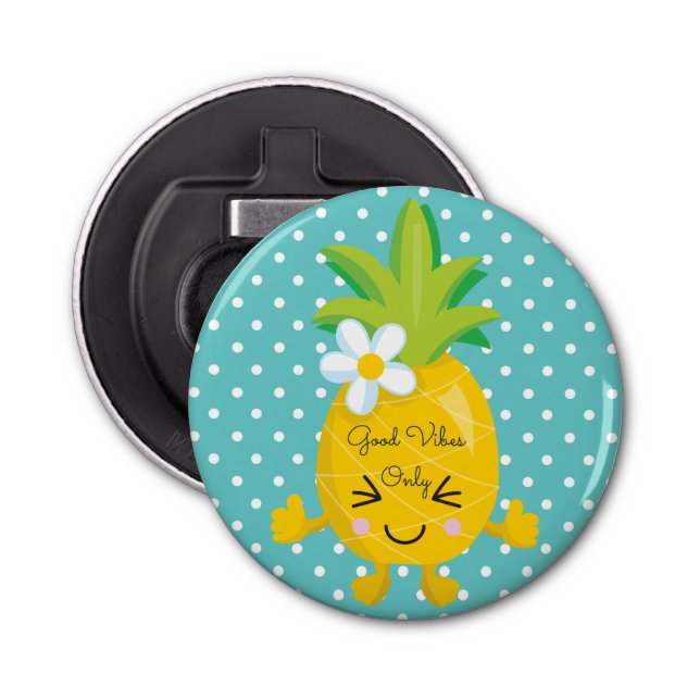 Tropical Pretty Pineapple Bottle Opener (Front)