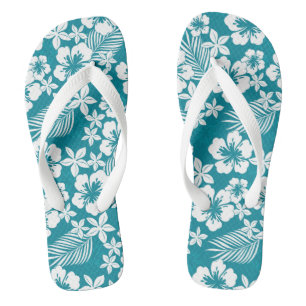 Tropical Print Flip Flops