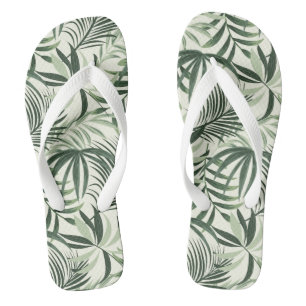 Tropical Print Flip Flops