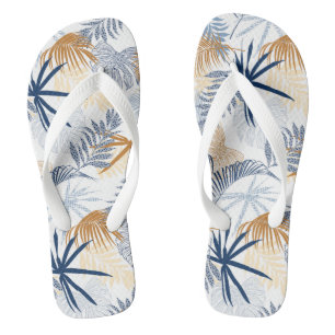 Tropical Print Flip Flops