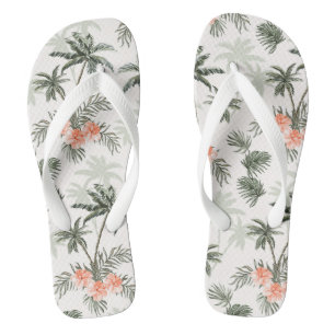 Tropical Print Flip Flops