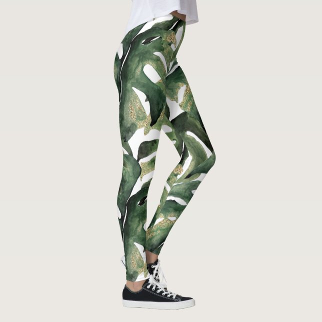 Tropical print in watercolor leggings (Right)