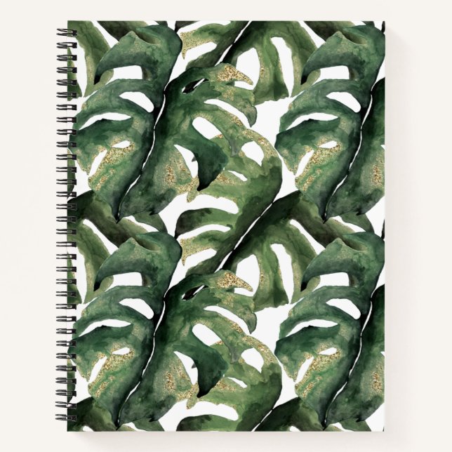 Tropical print in watercolor notebook (Front)