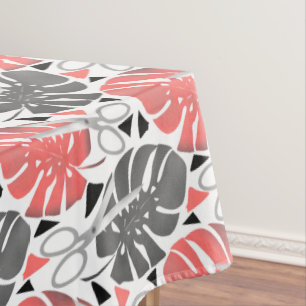 Tropical print monstera leaves scissors jungle exo tablecloth