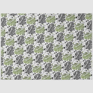 Tropical print monstera leaves scissors jungle exo tissue paper