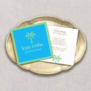 Tropical Properties Palm Tree Square Calling Card