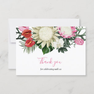 Tropical Protea Flower Baby Shower Thank You Invitation