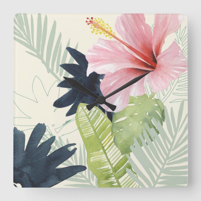 Tropical Punch Collection Square Wall Clock (Front)
