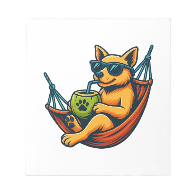 Tropical Pup Vibes Notepad (Front)