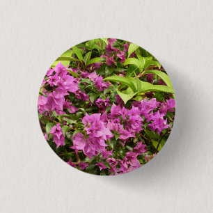 Tropical Purple Bougainvillea Floral 3 Cm Round Badge