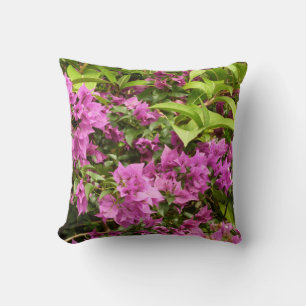 Tropical Purple Bougainvillea Floral Cushion