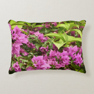 Tropical Purple Bougainvillea Floral Decorative Cushion